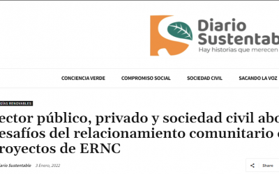 Publicación Diario Sustentable: relacionamiento en proyectos de ERNC